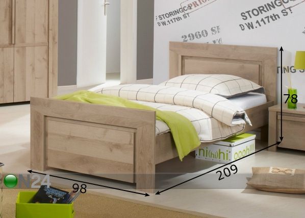 Sänky TIMBER 90x200 cm mitat