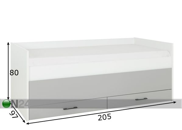 Sänky Ugo 90x200 cm mitat