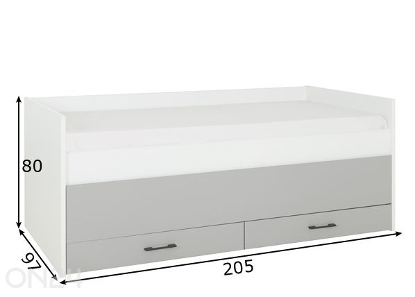 Sänky Ugo 90x200 cm mitat