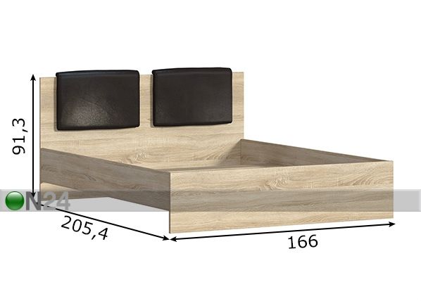 Sänky Vesta 160x200 cm mitat