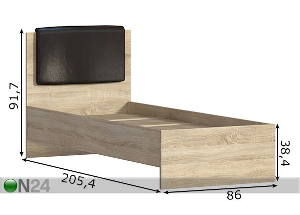 Sänky Vesta 80x200 cm mitat