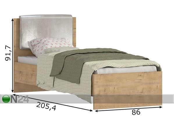 Sänky Vesta 80x200 cm mitat