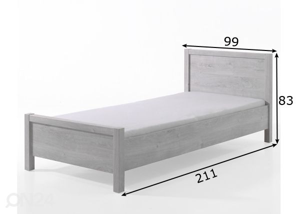 Sänky Vic 90x200 cm mitat