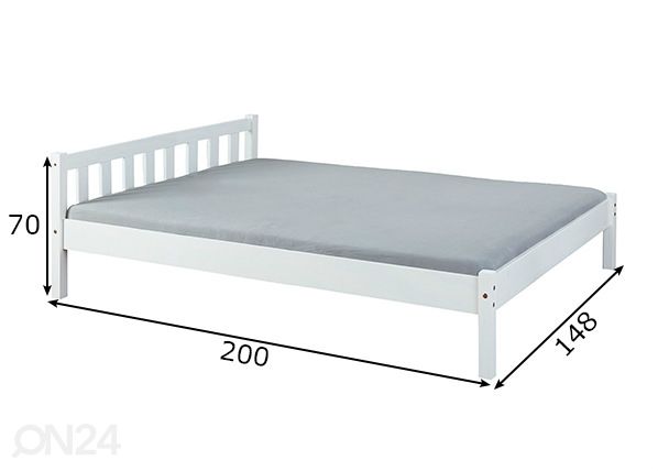 Sänky Vilmar 140x190 cm mitat