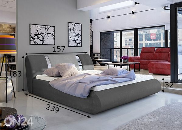 Sänky vuodevaatelaatikolla 140x200 cm mitat