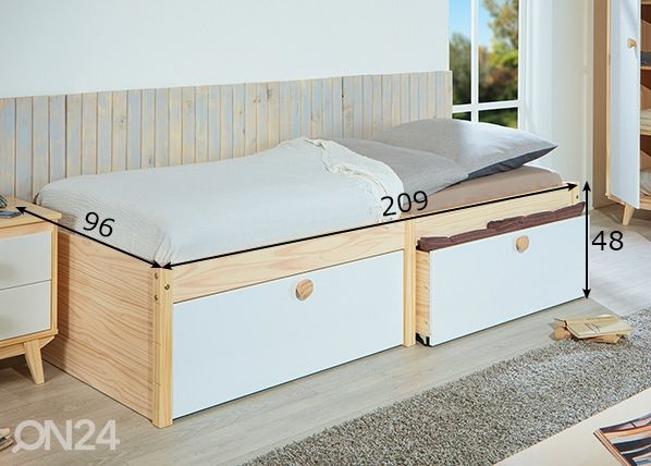 Sänky Wilna 90x200 cm mitat