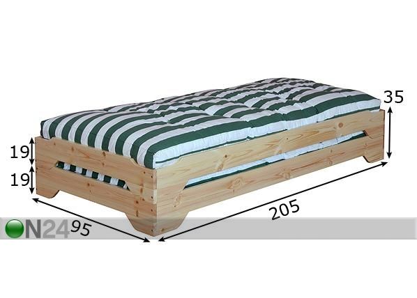 Sänkysarja 90x200 cm mitat