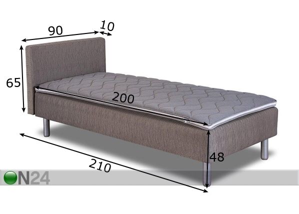 Sänkysarja kaksoisjousituksella HYPNOS DIANA 90x200 cm mitat