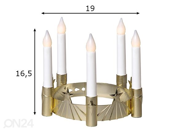 Santa Lucia kynttiläkruunu mitat
