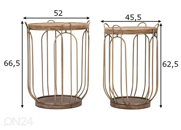 Sarjapöytä Glam 2 kpl, ruskea mitat