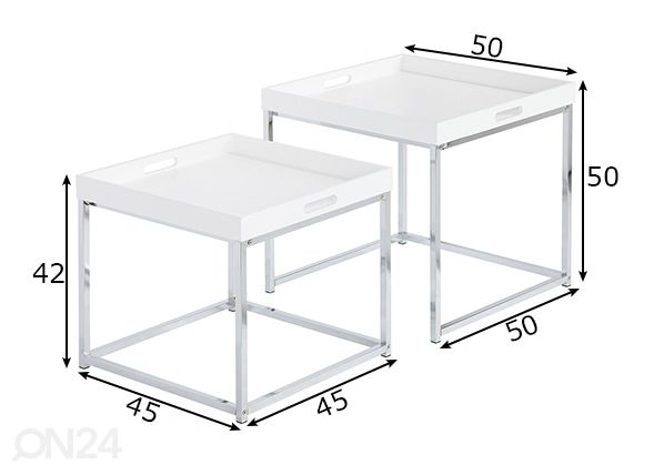 Sarjapöytä / tarjoilupöydät Elements, 2 kpl mitat
