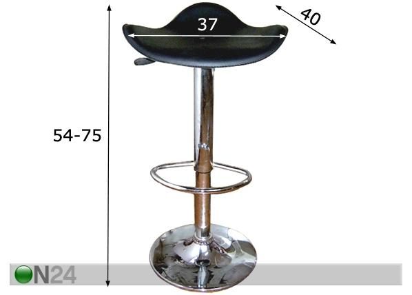 Satulatuoli SADDLE BAR, musta 2 kpl mitat