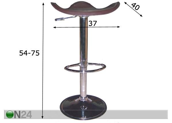 Satulatuoli SADDLE BAR, ruskea 2 kpl mitat