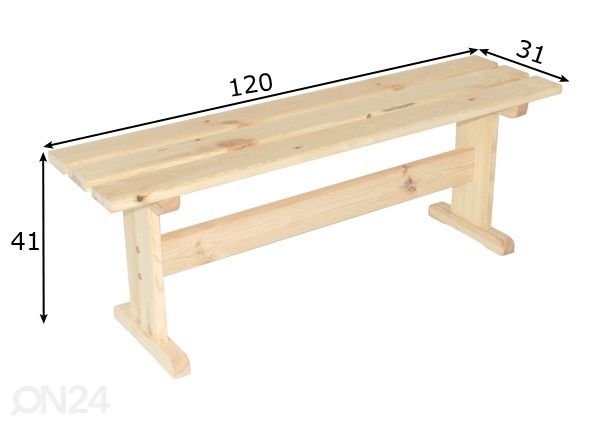 Saunapenkki 120 cm mitat