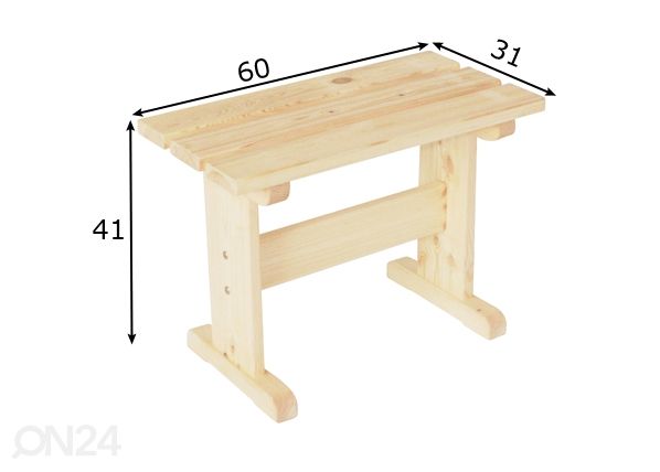 Saunapenkki 60 cm mitat
