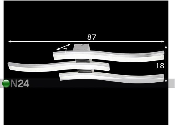 Seinä- ja kattovalaisin Beam LED mitat