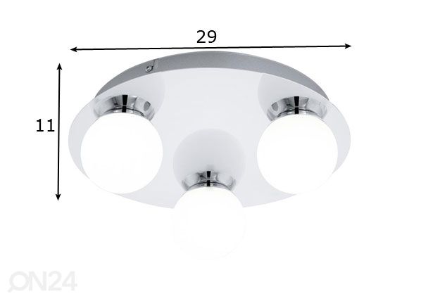 Seinä/kattovalaisin Mosiano LED mitat