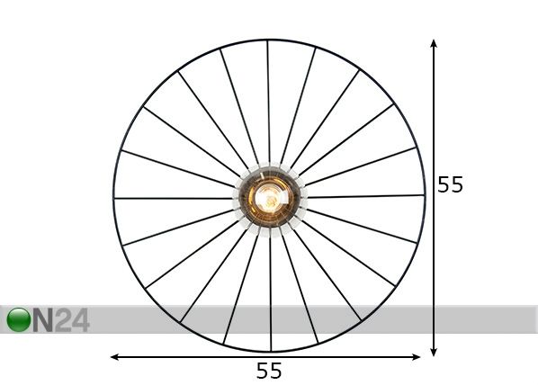 Seinä-/kattovalaisin Wheel mitat