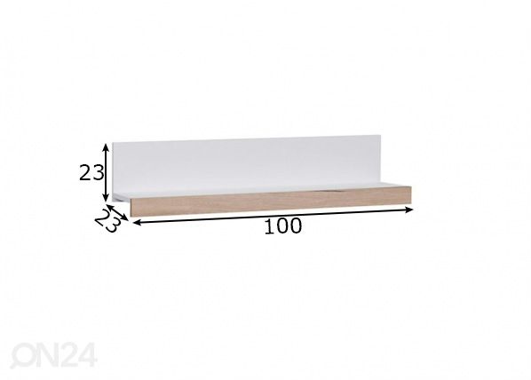 Seinähylly 100 cm mitat