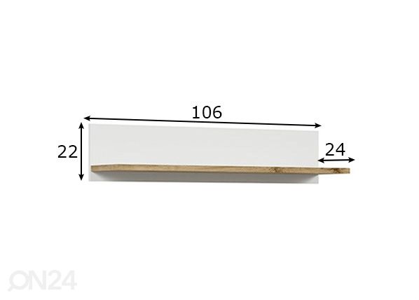 Seinähylly 106 cm mitat