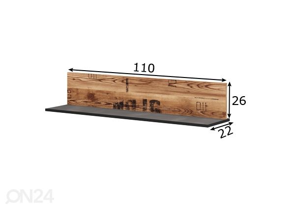 Seinähylly 110 cm mitat