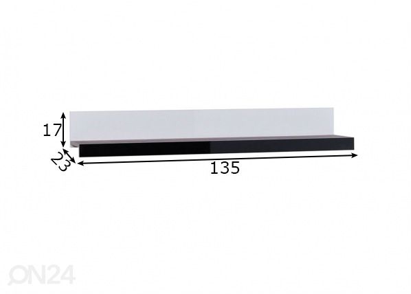 Seinähylly 135 cm mitat