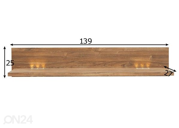 Seinähylly 139 cm mitat