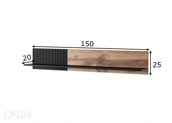 Seinähylly 150 cm mitat
