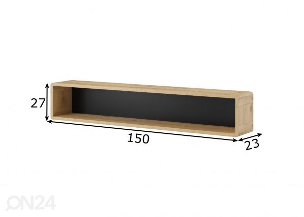 Seinähylly 150 cm mitat