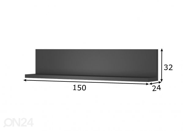 Seinähylly 150 cm mitat