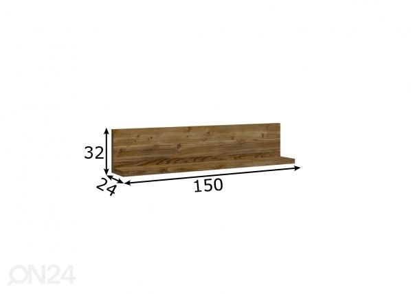 Seinähylly 150 cm mitat