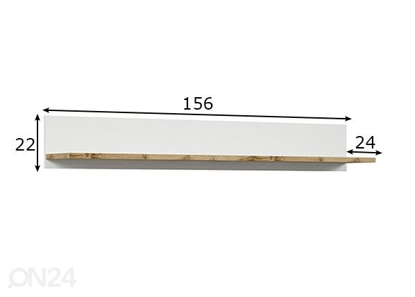 Seinähylly 156 cm mitat