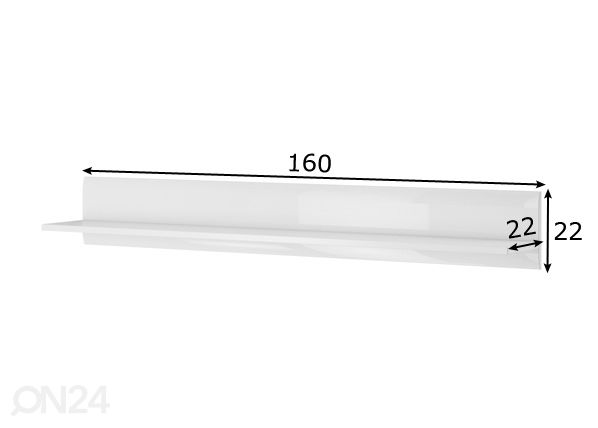Seinähylly 160 cm mitat