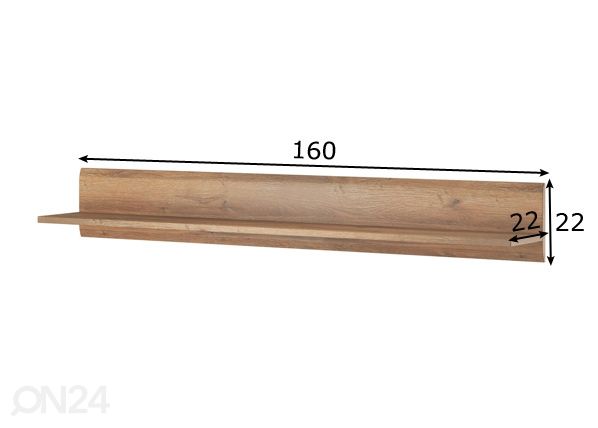 Seinähylly 160 cm mitat