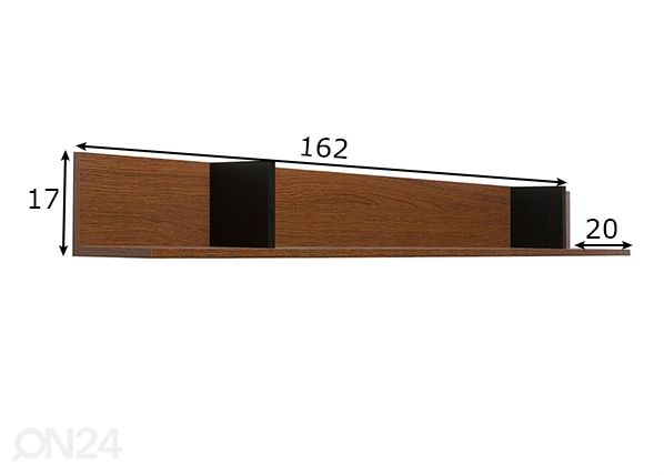 Seinähylly 162 cm mitat