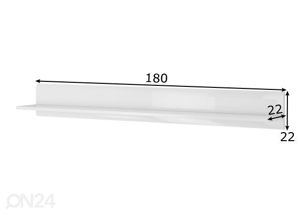 Seinähylly 180 cm mitat
