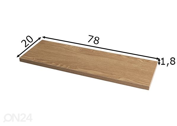 Seinähylly 78 cm, tammi mitat
