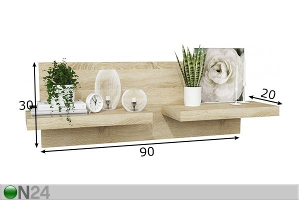 Seinähylly 90 cm mitat