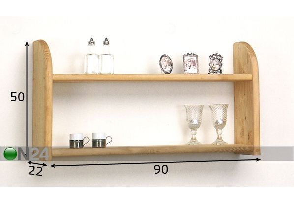 Seinähylly 90 cm mitat