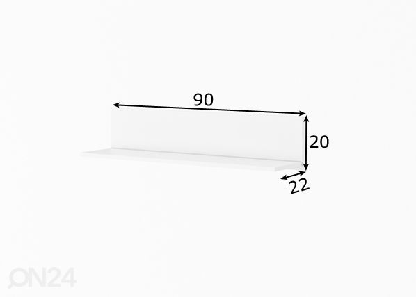 Seinähylly 90 cm mitat