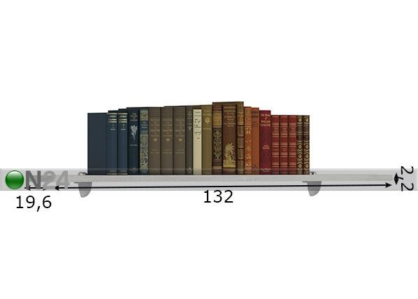 Seinähylly Florencia 132 cm mitat