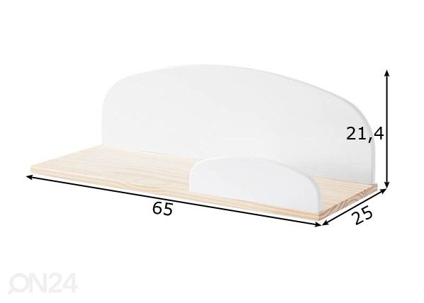Seinähylly Kiddy 65 cm mitat