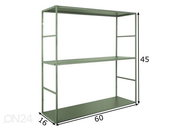 Seinähylly Level, vihreä mitat