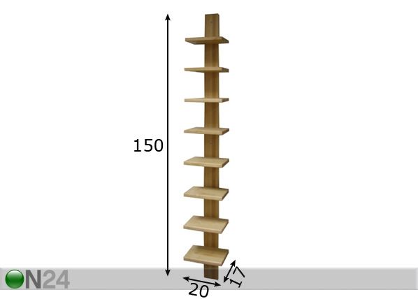 Seinähylly LODA 150 cm mitat