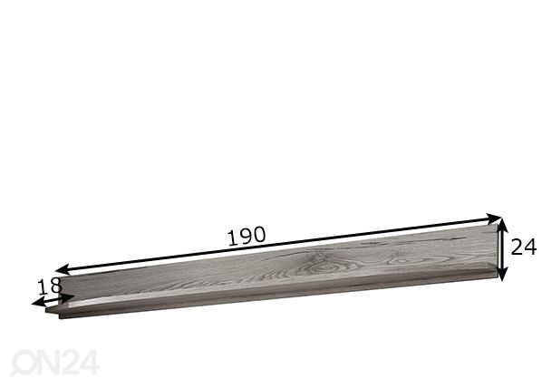 Seinähylly Ontario 190 cm, san remo tammi mitat