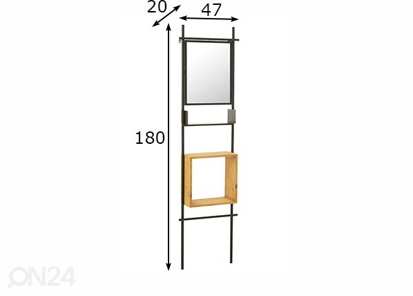 Seinähylly peilillä Tina 47 cm mitat