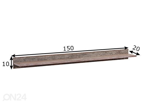 Seinähylly Plank, antiikkipuu mitat