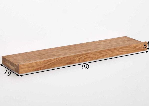 Seinähylly Wood, tammi 80 cm mitat