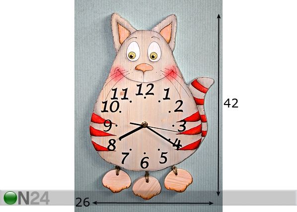 Seinäkello KISSA mitat