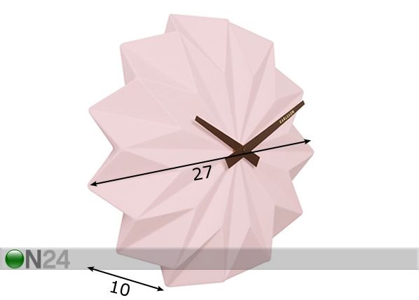 Seinäkello ORIGAMI mitat